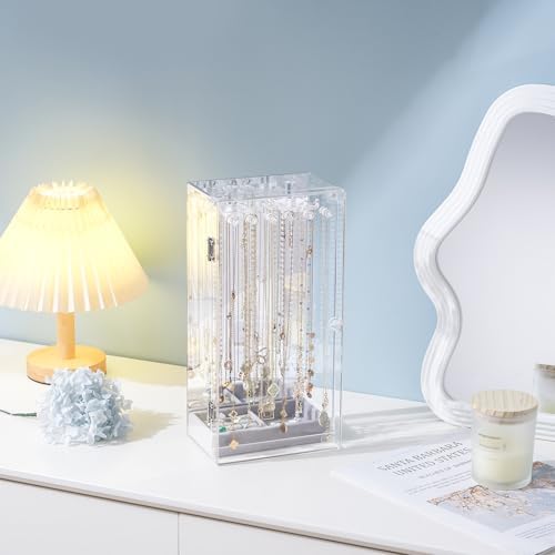 Lolalet Clear Mirror Jewelry Holder Organizer