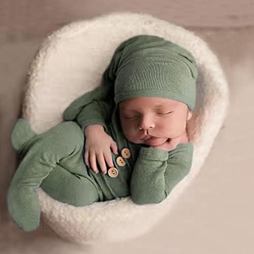 Zeroest Newborn Photography Outfit Set Boy Girl Green 1
