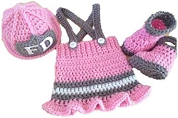 Matissa Newborn Baby Firewoman Costume Hats and Outfits