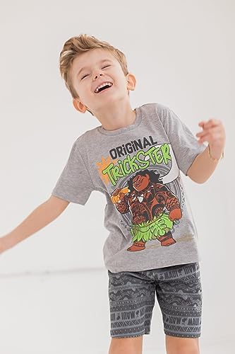 Disney Moana Maui French Terry Graphic T-Shirt and Shorts 3 Piece Set for Boys