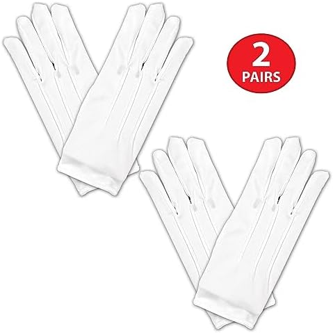 Beistle 2 Pair Adult White Theatrical Gloves