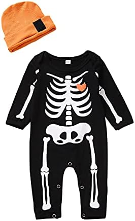 Guodeunh Halloween Costume Romper Skeleton Jumpsuit for Baby Boy or Girl