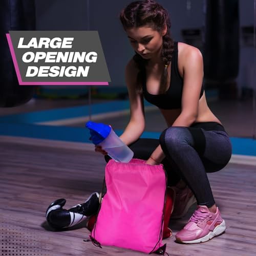 Shappy 60 Pcs Drawstring Gym Bags for Men Women 10 Colors