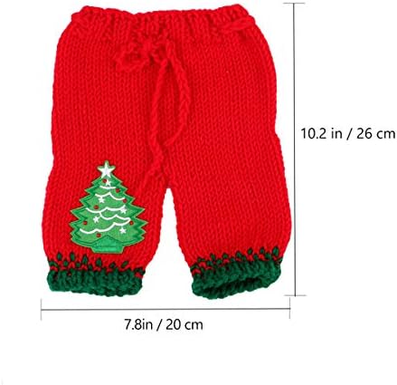 Baby Knitted Christmas Photo Outfit Set for Newborn to 13 Days