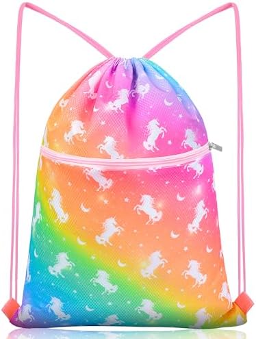 Nidoul Unicorn Drawstring Backpack for Kids