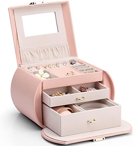 Vlando Princess Style Jewelry Box for Girls Pink