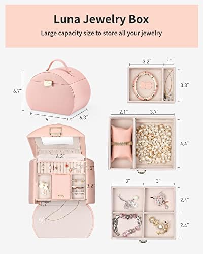 Vlando Princess Style Jewelry Box for Girls Pink