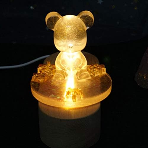 Round Display Base LED Lighted Stand for Crystal Glass Resin Art