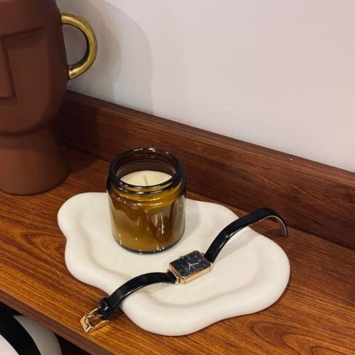 White Ceramic Jewelry Tray with Cloud Shape