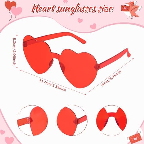 4 Piece Heart Headbands and Sunglasses Valentines Day Costume Accessories Set