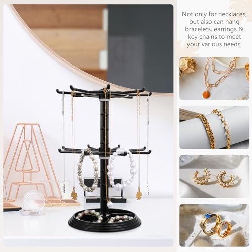 2 Tier Jewelry Stand Black Keychain Holder
