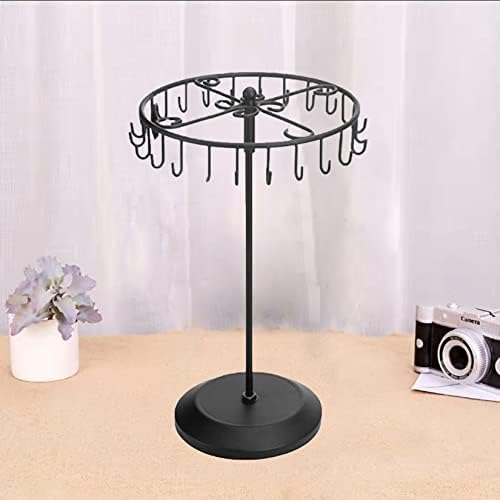 Rotating Jewelry Holder with 23 Hooks Black Stand