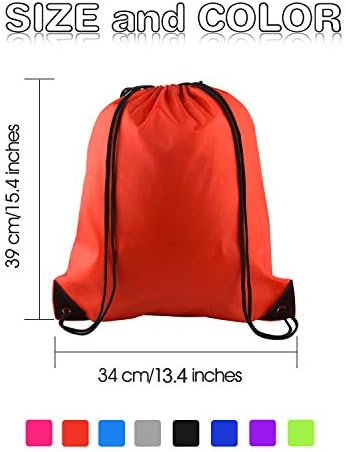 KUUQA 8Pcs Drawstring Backpacks - Gym Sport Travel Bags