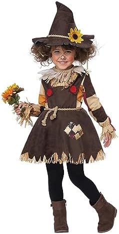 Girls Toddler Scarecrow Costume with Fringe Collar
