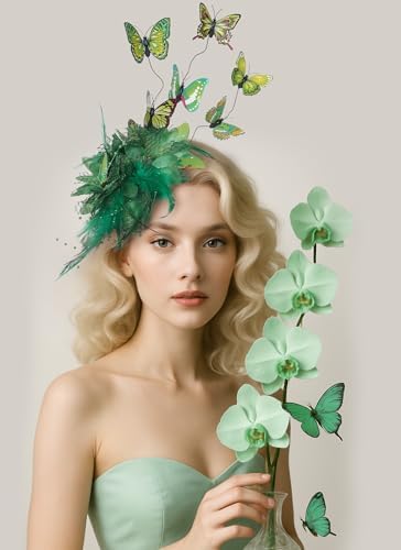 Butterfly Fascinators Hat for Women - 2025 Derby Flower Headband