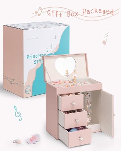 Vlando Musical Jewelry Box for Girls Pink