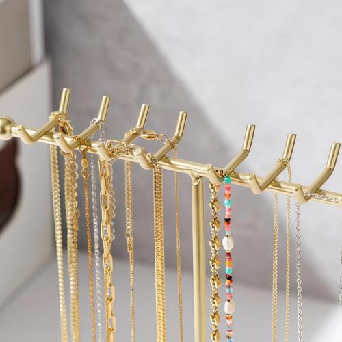 Elegant Jewelry Holder Stand with Base 12 T-Shaped Display Organizer