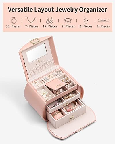 Vlando Princess Style Jewelry Box for Girls Pink