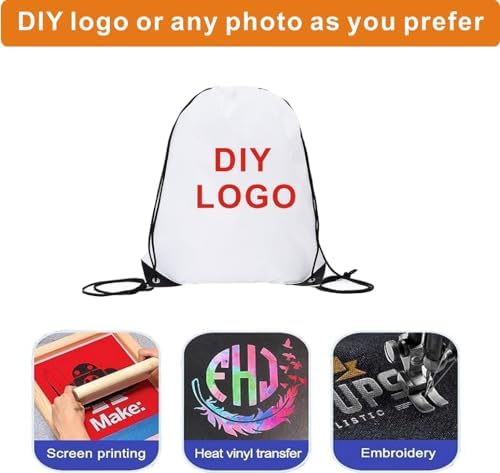 Bulk Drawstring Backpacks 30Packs White Gym Travel Carry Bag