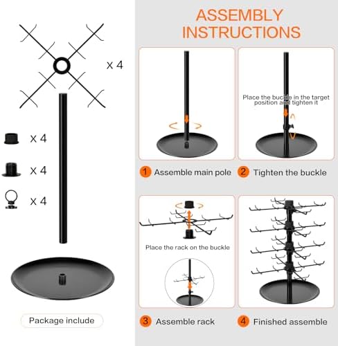 Rotating Earring Display Stand with 80 Hooks