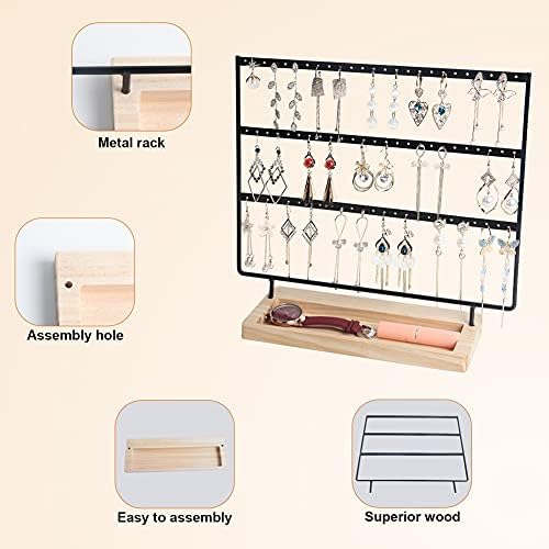 Sovia Earring Organizer 3-Tier 75 Holes Storage Stand