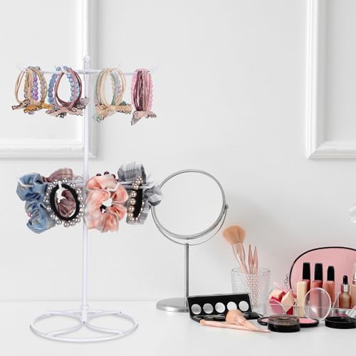 Tandefio 2 Pcs Rotating Jewelry Display Stand with Hooks