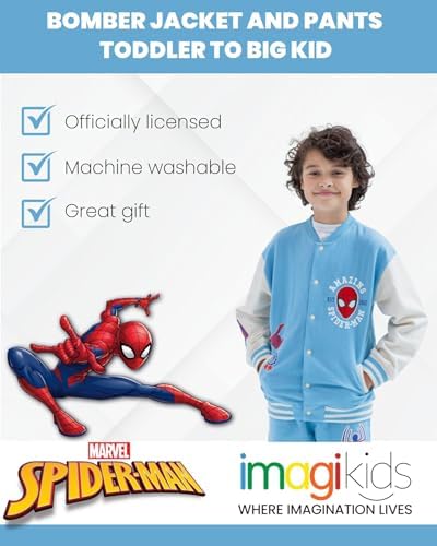 Marvel Spider-Man Fleece Bomber Jacket and Jogger Pants for Kids