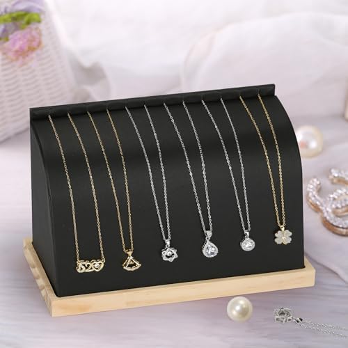 PU Cambered Necklace Display Stand for Women Black