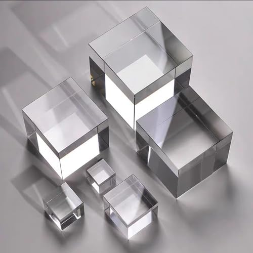 10 Piece Clear Acrylic Square Display Stand Set