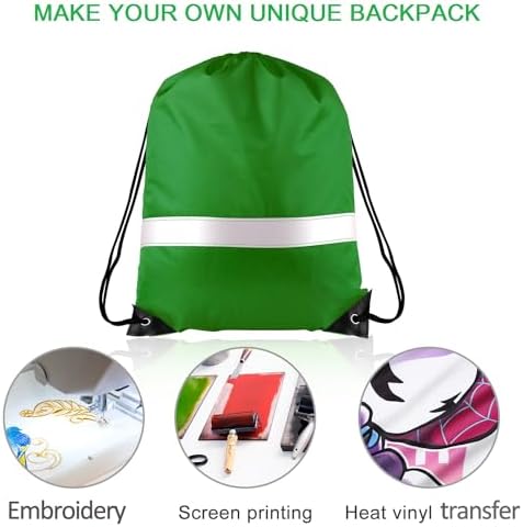 KUUQA 15 Pack Reflective Drawstring Bags for Yoga Gym Travel