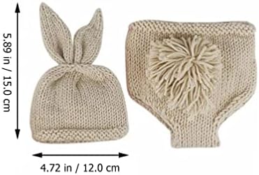 Kisangel Newborn Baby Boy Girl Easter Bunny Crochet Costume Hat Diaper Accessory Set