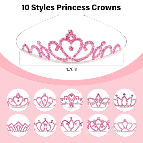TOBATOBA 10Pcs Sparkling Rhinestone Tiara Headband Set