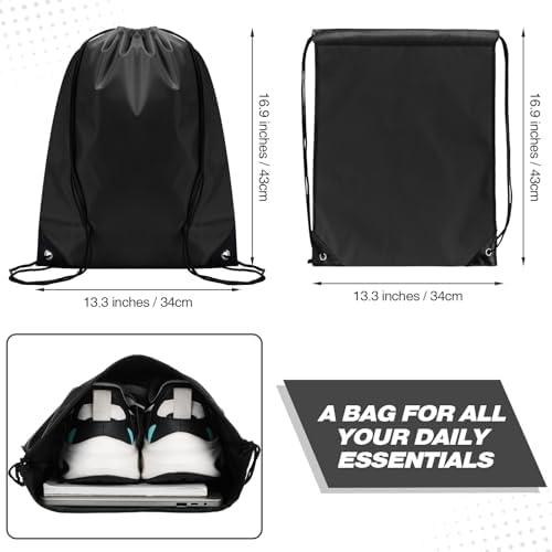 Shappy 150 Pcs Black Drawstring Gym Backpack Set