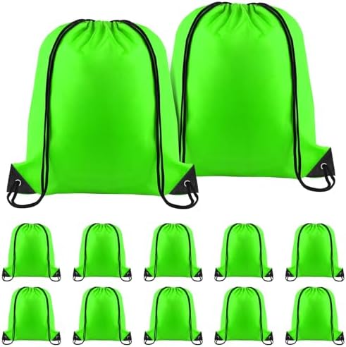 NACHLYNN 12-Piece Drawstring Sports Bag Gym Tote Pack
