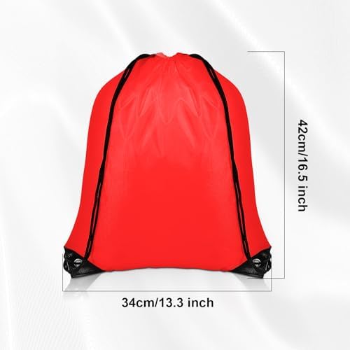 20 Piece Drawstring Backpack Set Black Red