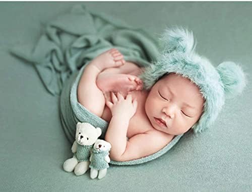 Vemonllas Newborn Photography Props Teddy Bear Hat Wrap Blanket Baby Outfit