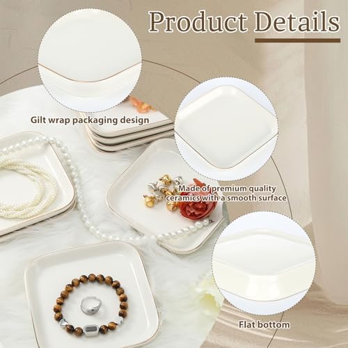 8 Pcs Ceramic Jewelry Tray 44 in Storage Organizer for Women