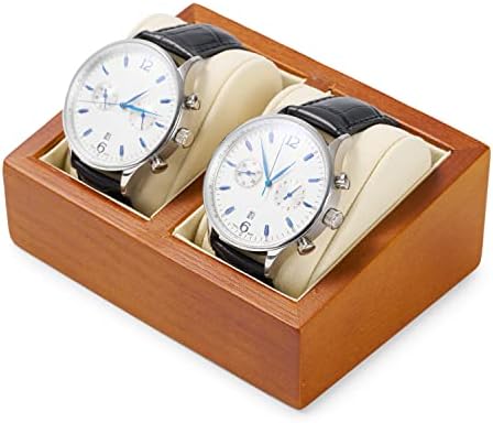 Oirv Solid Wood Double Watch Display Stand with Pillow