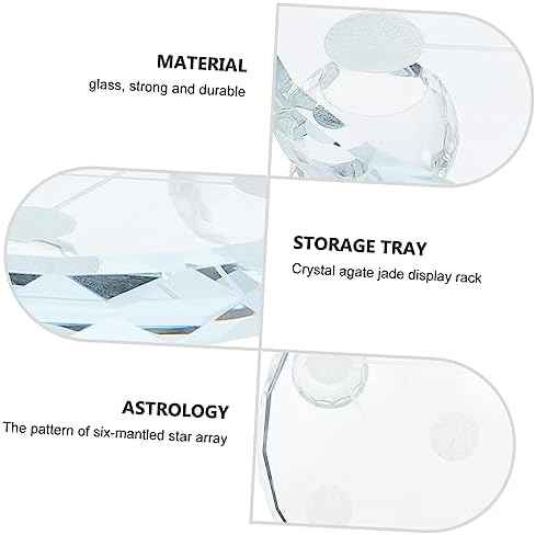 Happyyami Glass Seven-Star Crystal Display Tray for Jewelry Home Decor