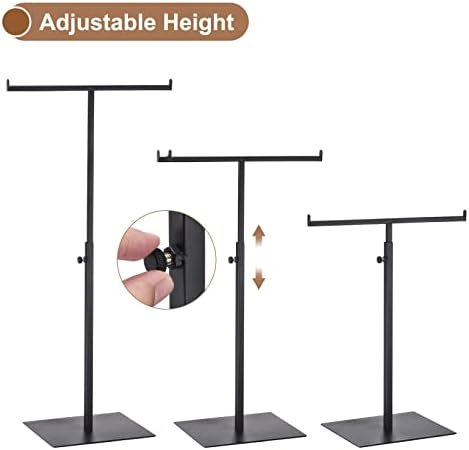 Uxcell T-Shaped Metal Purse Display Stand Adjustable Black