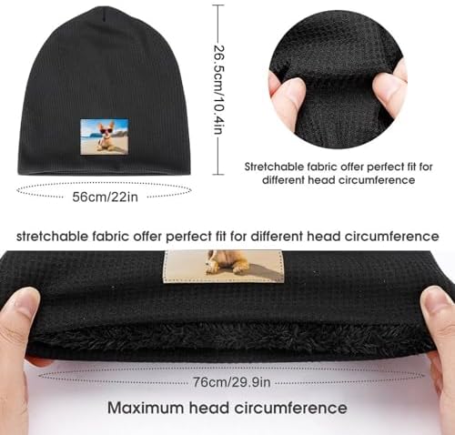 Bttllke Unisex Fleece Lined Winter Beanie for Men Women