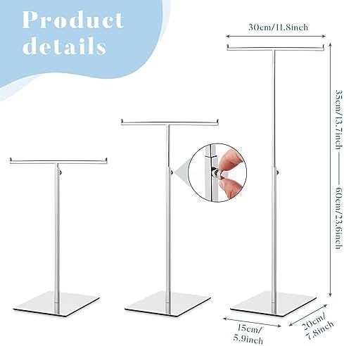 Leinuosen 4 Pcs Adjustable Height Jewelry Display Stand