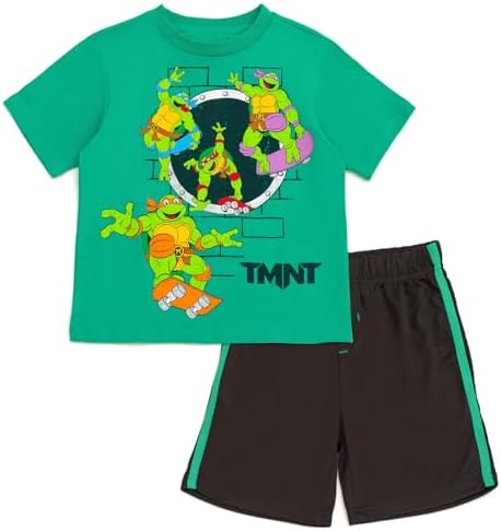 Nickelodeon Teenage Mutant Ninja Turtles T-Shirt and Mesh Shorts for Boys 2T-10-12
