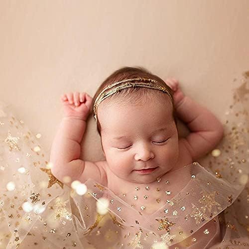 Vemonllas Newborn Photography Wrap Gold Star Translucent Blanket