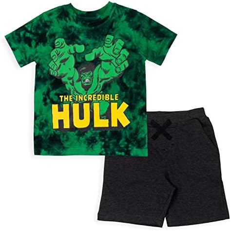Marvel Avengers Hulk Captain America Tie Dye Short Set for Kids