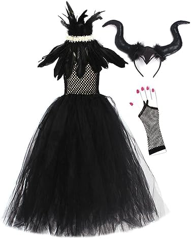 IBTOM Castle Halloween Witch Costume for Girls Kids