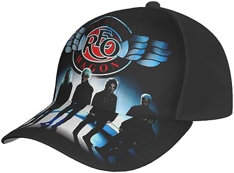 BESUCHER REO Rock Music Speedwagon Baseball Cap Adjustable Hat Casual Outdoor Sun Chapeau Unisex Black