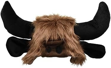 Funny Adult Plush Animal Buffalo Hat with Horns