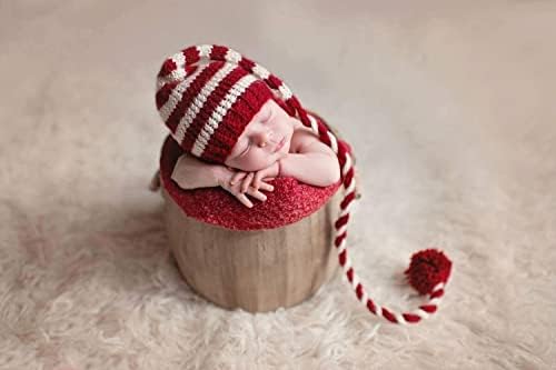Vemonllas Baby Photo Props Christmas Santa Red Hat for Newborn Photoshoot
