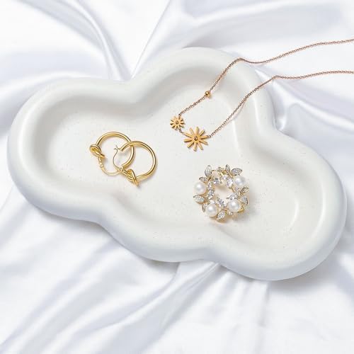 Matte White Ceramic Jewelry Tray for Home Decor